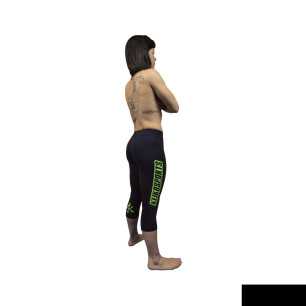 Keiko Ladies Training Capri - Black/Green