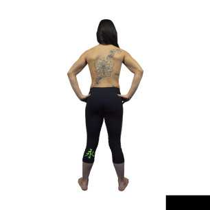 Keiko Ladies Training Capri - Musta/Vihreä