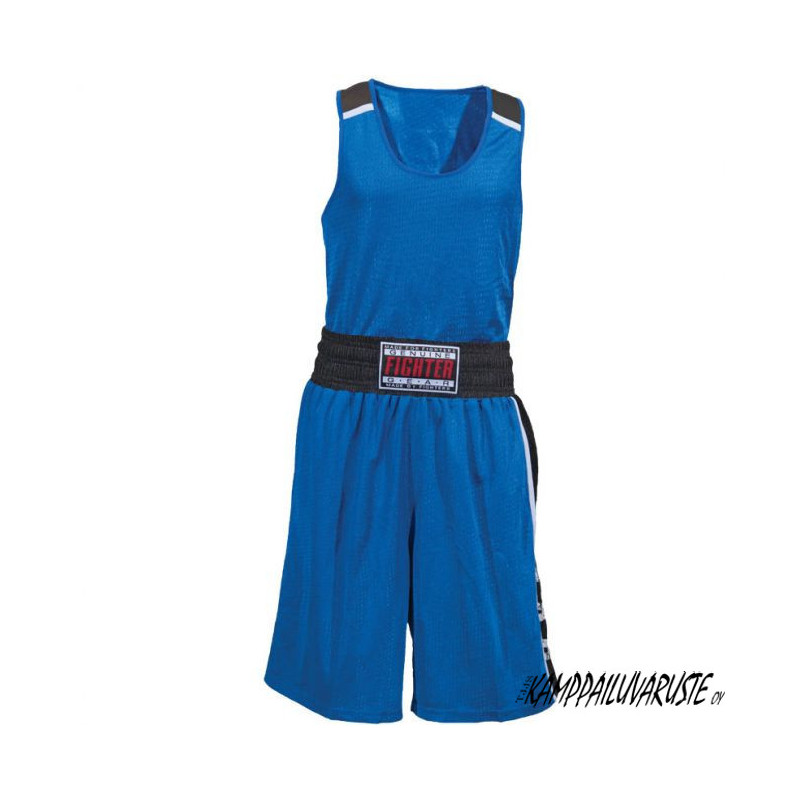 Fighter Boxing Set: Tank Top + Shorts in Black/Blue
