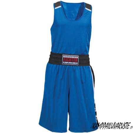 Fighter Boxing Set: Tank Top + Shorts in Black/Blue