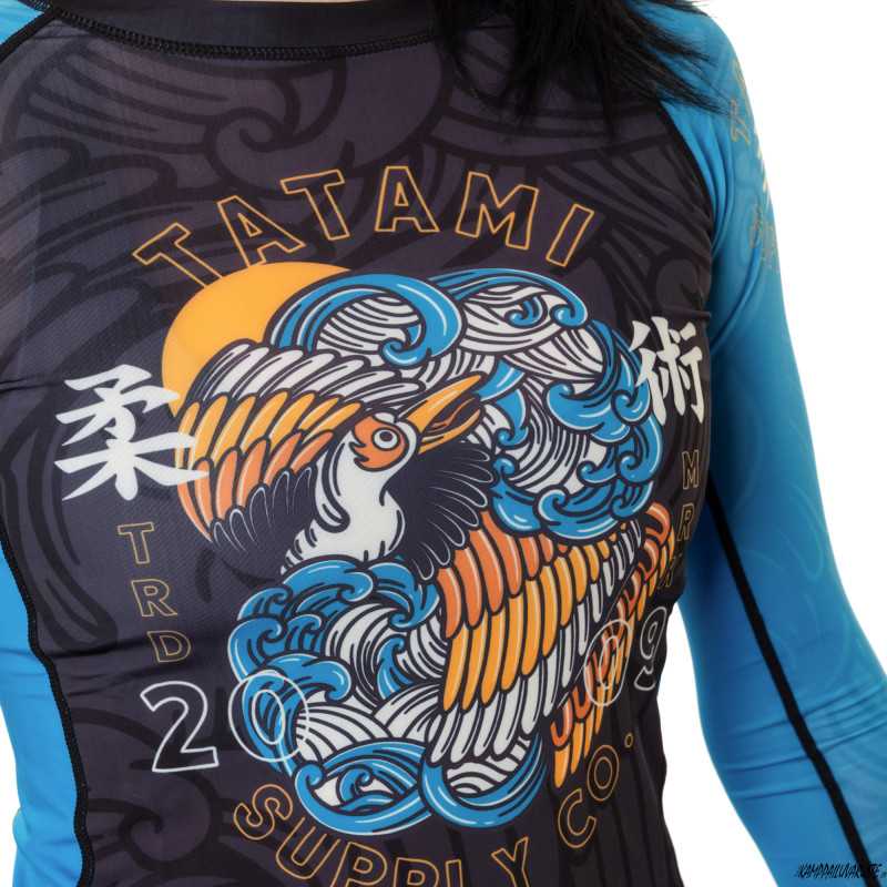 Tatami Ladies Crane Eco Tech Recycled rash guard - Long Sleeve at a low price TJJS Kamppailuvaruste Oy fast delivery Tatami Ladies Crane Eco Tech Recycled rash guard - Long Sleeve at a low price TJJS Kamppailuvaruste Oy fast delivery