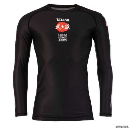 Tatami BUSHIDO rash guard Musta - Pitkähihainen edulliseen hintaan TJJS Kamppailuvaruste Oy nopea toimitus