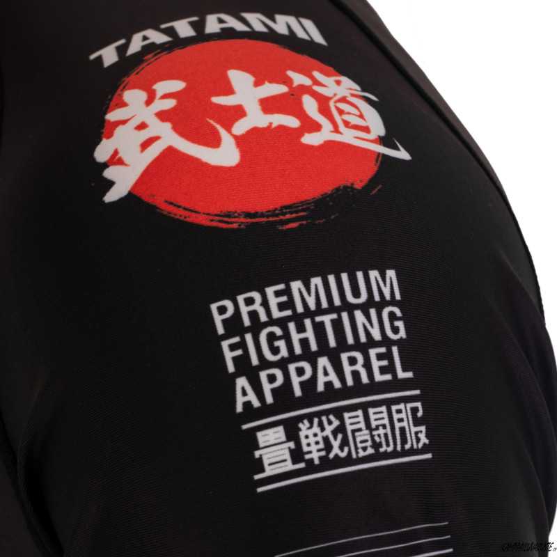 Tatami BUSHIDO rash guard Svart - Långärmad till ett lågt pris TJJS Kamppailuvaruste Oy snabb leverans