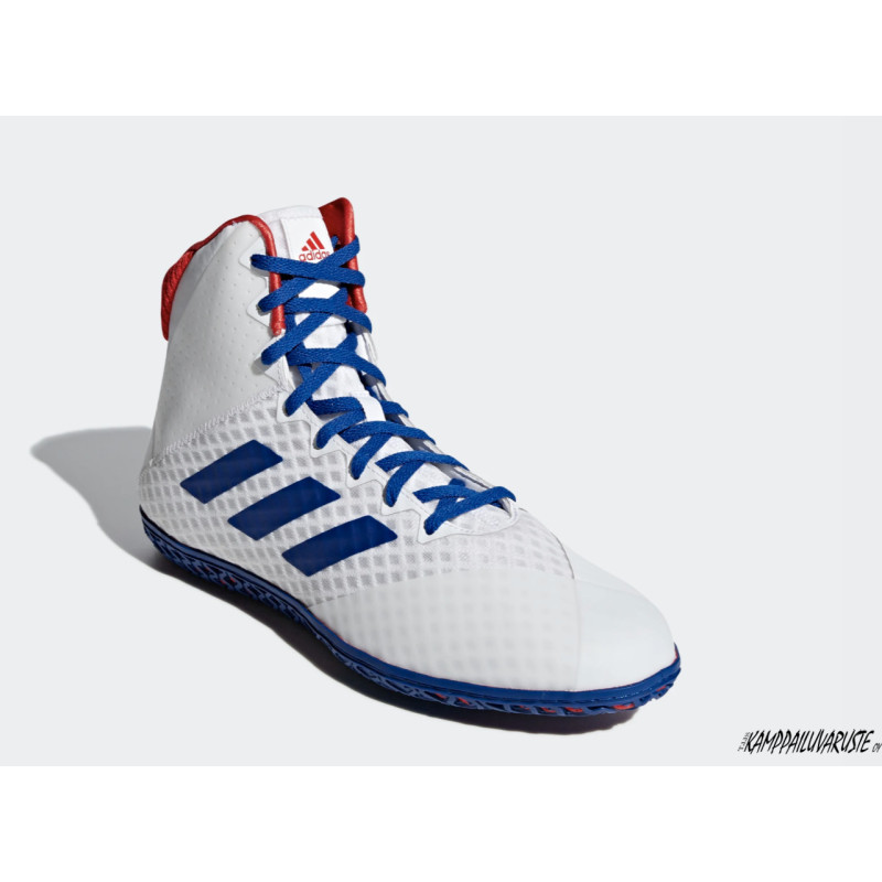 Adidas NEW Adidas Mat Wizard 4 White Red Royal Blue Wrestling