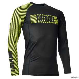 Tatami® ESSENTIALS 3.0 Long Sleeve Rash Guard – Black & Yellow at a low price TJJS Kamppailuvaruste Oy fast delivery