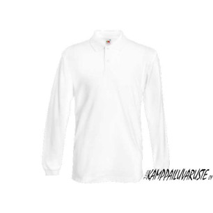 Cotton Polo long sleeve - white