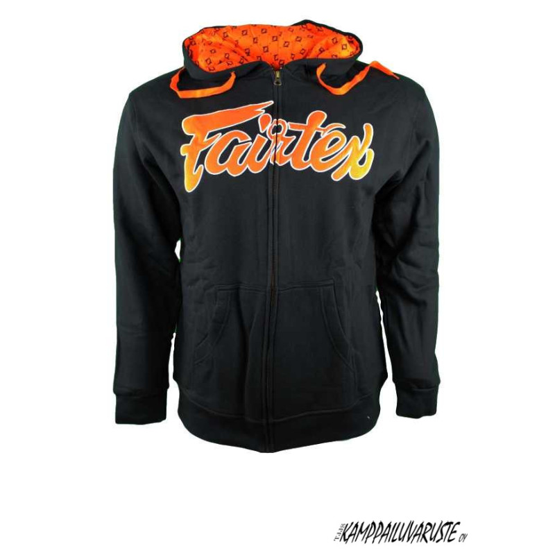 Fairtex Zip Up Hoodie - FHS14 Svart / Orange