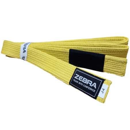 ZEBRA BJJ Kids Belt Yellow at a low price TJJS Kamppailuvaruste Oy fast delivery