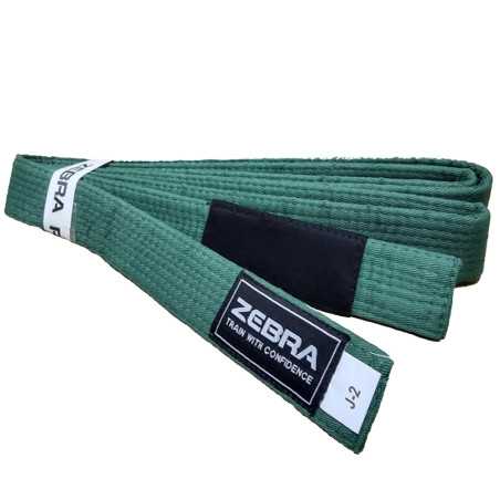 ZEBRA BJJ Kids Belt Green at a low price TJJS Kamppailuvaruste Oy fast delivery