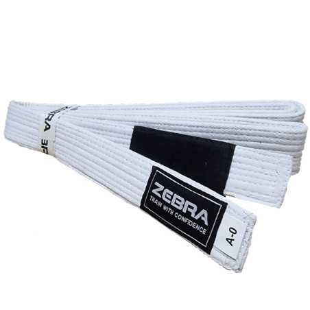 ZEBRA BJJ vyö valkoinen edulliseen hintaan TJJS Kamppailuvaruste Oy nopea toimitus