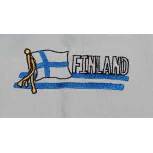 Embroidery work Finnish Flag at a low price TJJS Kamppailuvaruste Oy fast delivery