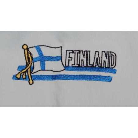 Embroidery work Finnish Flag at a low price TJJS Kamppailuvaruste Oy fast delivery
