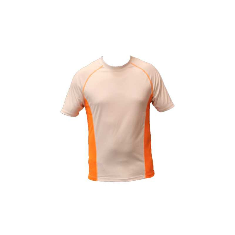 Mens Technical T-shirts - White/Orange