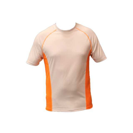 Mens Technical T-shirts - White/Orange