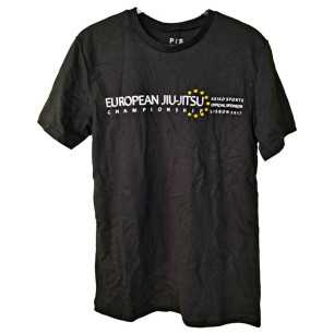 2017 EUROPEAN JIU-JITSU CHAMPIONSHIP T-paita - Musta edulliseen hintaan TJJS Kamppailuvaruste Oy nopea toimitus
