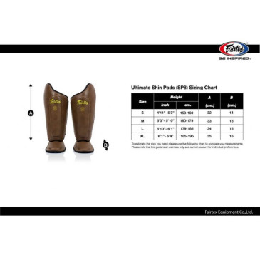 TJJS Kamppailuvaruste Oy|Fairtex SP8 Ultimate Shin Pads - Brown|€127.00