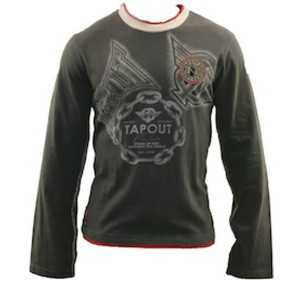TapouT Vintage T-paita pitkähihainen - Chest Print with Badge edulliseen hintaan TJJS Kamppailuvaruste Oy nopea toimitus