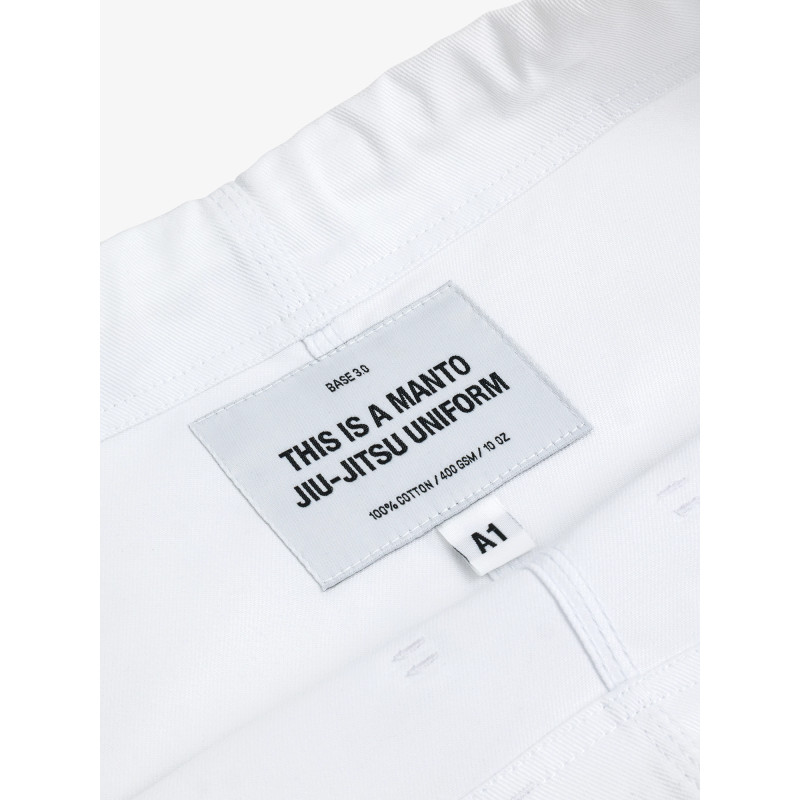 Manto "BASE 3.0" BJJ GI White - affordable bjj basic uniform