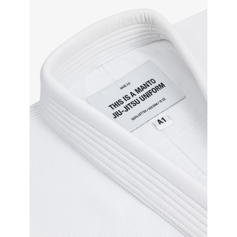 Manto "BASE 3.0" BJJ GI Valkoinen - edullinen bjj peruspuku