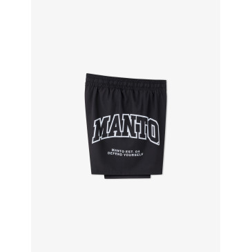 MANTO Varsity Fight Shorts black - Durable & Stylish Gear